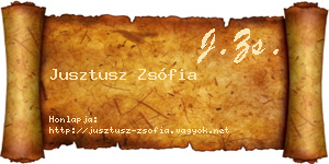 Jusztusz Zsófia névjegykártya